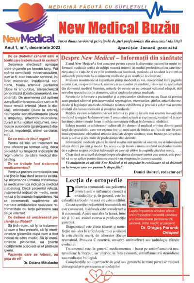 Coperta Ziar New Medical Nr. 1 - Decembrie 2022