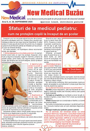 Coperta Ziar New Medical Nr. 22 - Septembrie 2025
